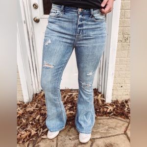 Judy Blue High Waisted Destroyed Flare Jeans, NWT